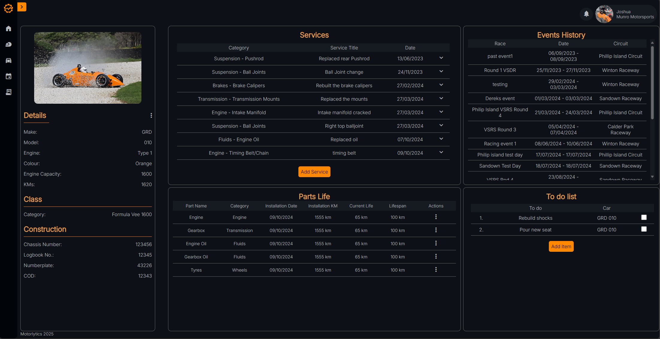 Parts Lifecycle Dashboard